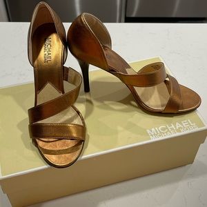 Michael by Michael KORS Dylan Copper open toe heel sandals size 7.5